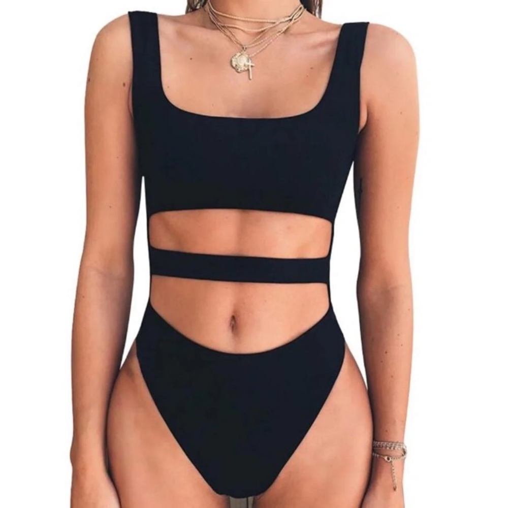 Black Cut Out Bodysuit